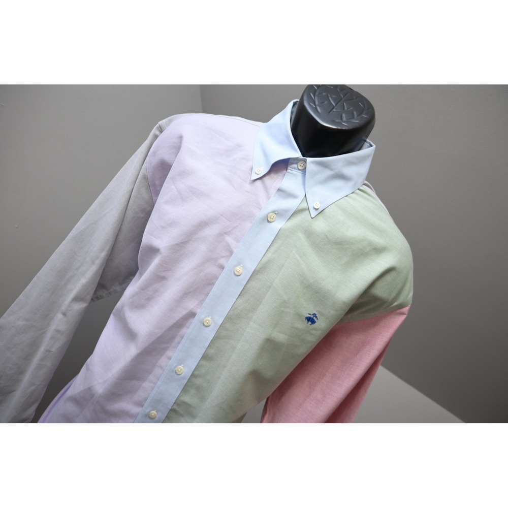 Brooks Brothers Button Down Mens Large Multi Color Fun Shirt Supima Cotton EUC - Picture 4 of 10